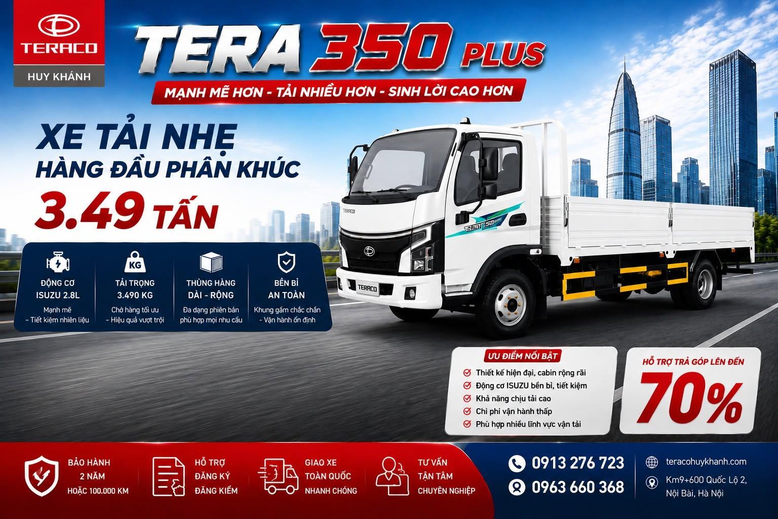 LÝ DO LỰA CHỌN TERA350 PLUS ĐỂ VẬN TẢI LIÊN TỈNH?