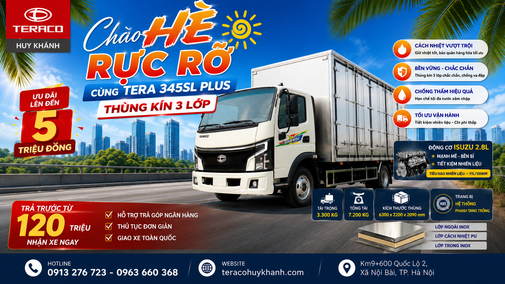 ĐIỂM MẠNH CỦA TERA 345SL PLUS THÙNG KÍN 3 LỚP – SO VỚI CÁC ĐỐI THỦ
