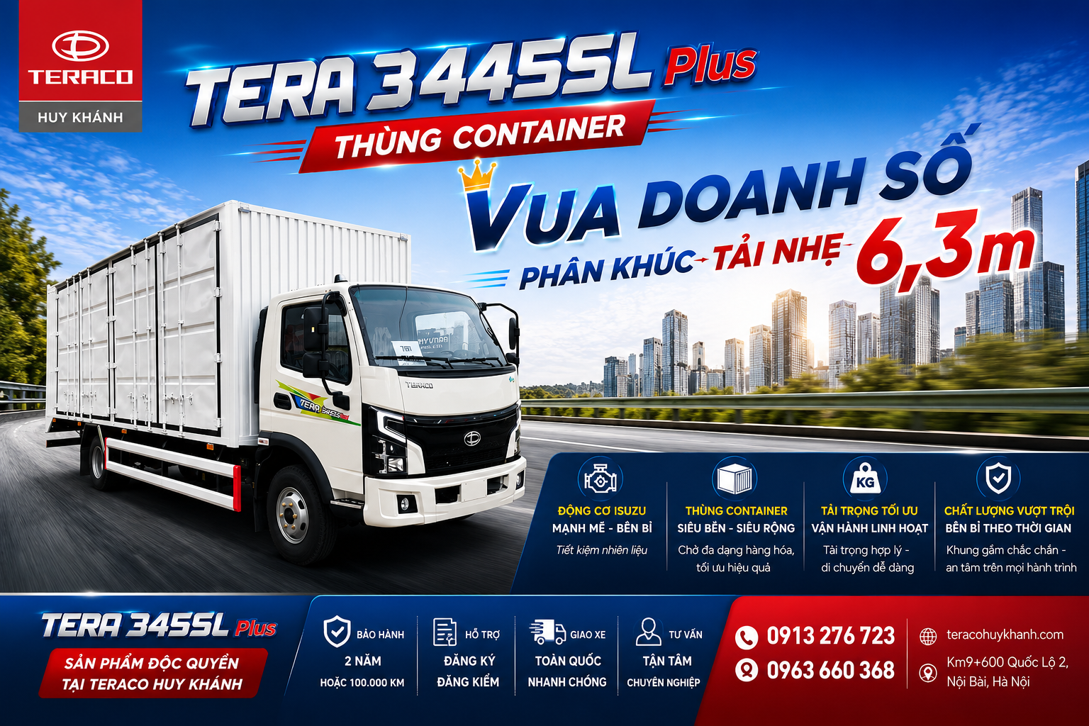 TOP 5 LÝ DO CHỌN TERA 345SL Plus Thùng Container ĐỂ CHỞ HÀNG CỒNG KỀNH