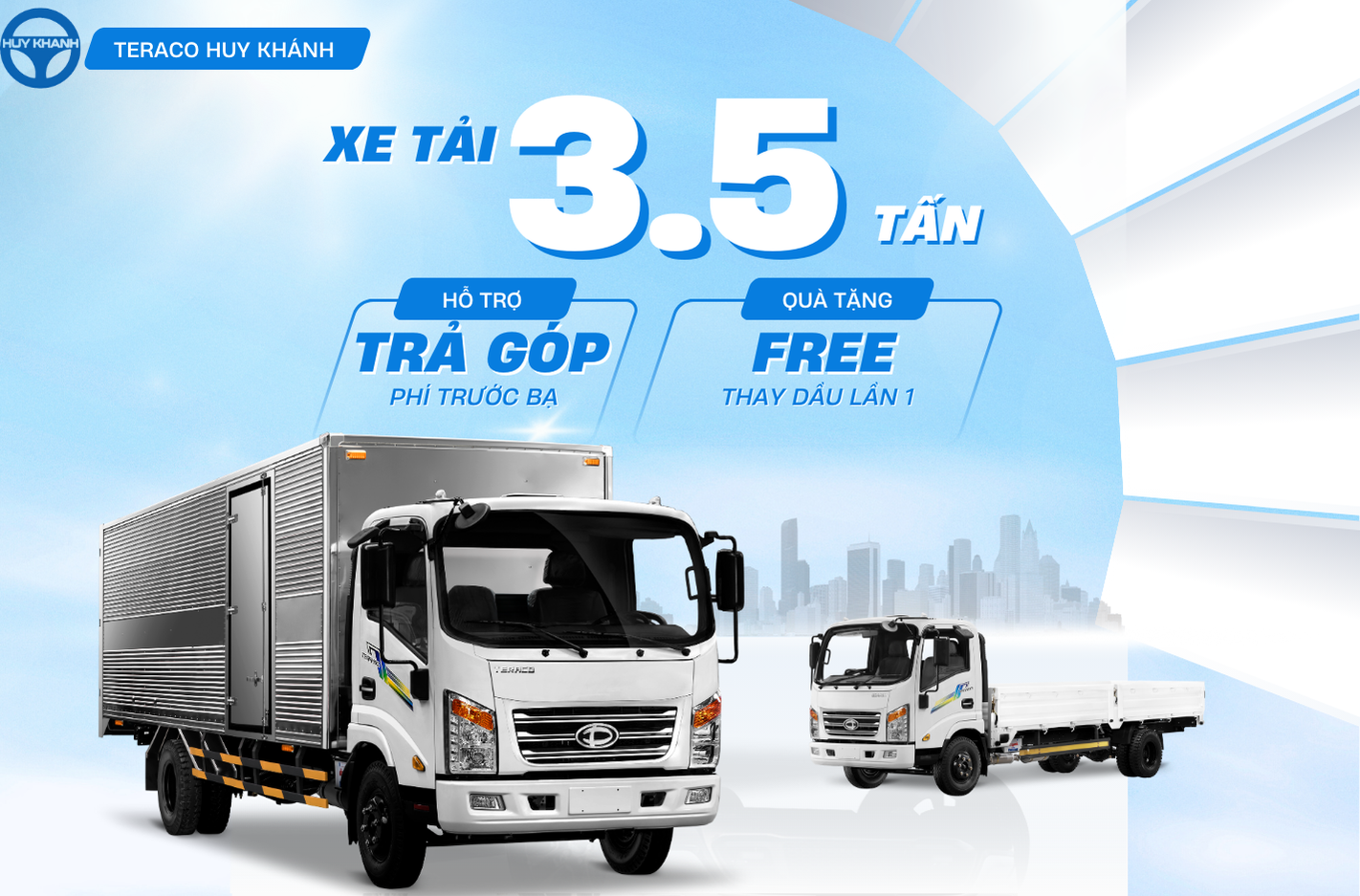 Giá xe tải 3.5 tấn thùng dài 6m2 | Teraco Huy Khánh